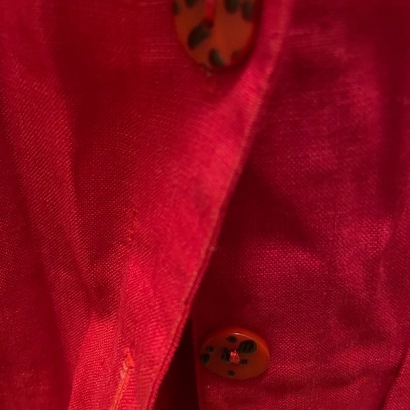 Red Linen Jacket.  Very high quality linen  fabric. - Picture 5 of 5